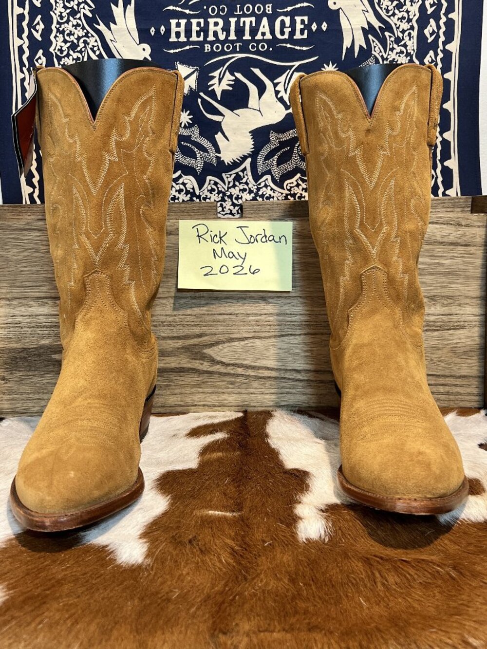 Lucchese 1883 "NWOB" Camel Suede/Roughout Cowboy Boots in Men's Size 13D